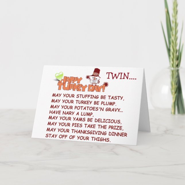 TARJETA FESTIVA ***TWIN***=A TRAVÉS DE LAS MILLAS DE AGRADECIMIENT (Anverso)