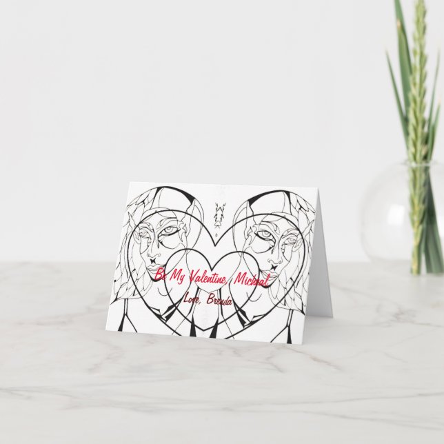 Tarjeta Festiva Twin Elf Romance (Anverso)