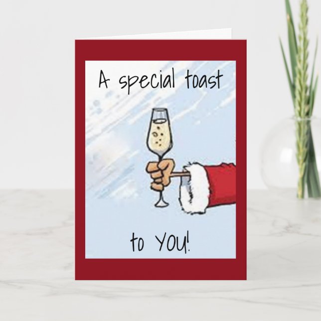TARJETA FESTIVA **TWIN**...SANTA TIENE UNA "TÚA DE NAVIDADES SÓLID (Anverso)