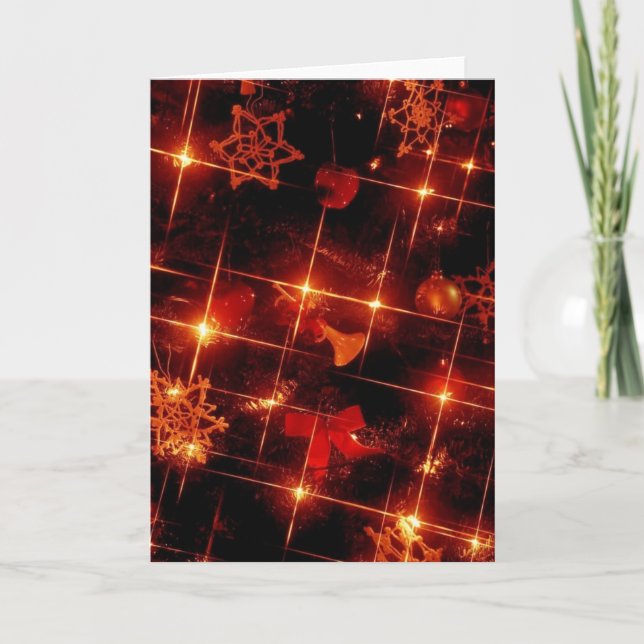 Tarjeta Festiva Twinkle de luces de árbol de vacaciones (Anverso)