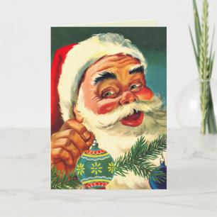 Tarjeta Festiva Twinkle en su ojo Santa