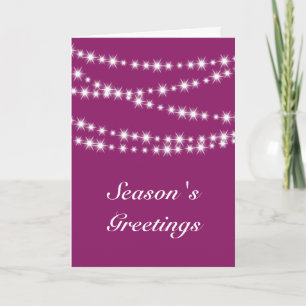 Tarjeta Festiva Twinkle Lights Season Greetings (magenta)
