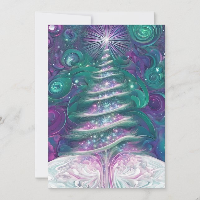 Tarjeta Festiva Twinkling Christmas Tree (Anverso)