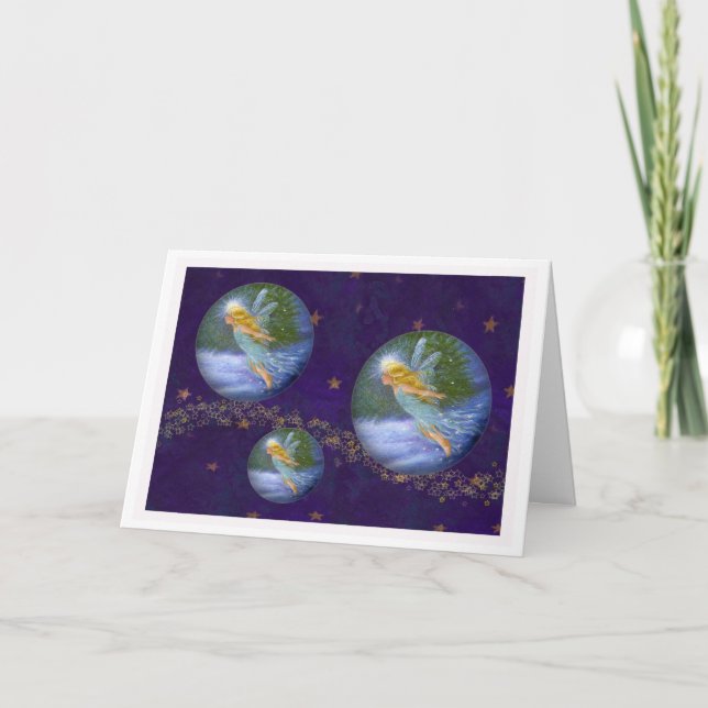 Tarjeta Festiva Twinkling Magical Winter Fairy (Anverso)