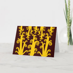 Tarjeta Festiva Twirly Stalks - Amber on Dk Brown