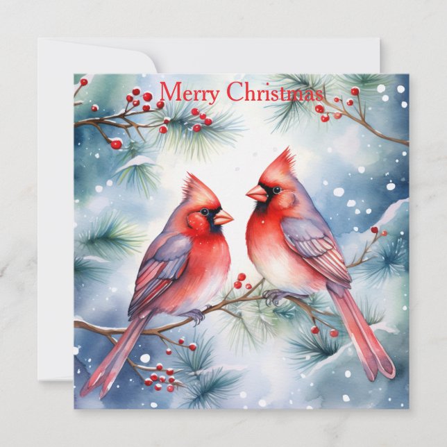 Tarjeta Festiva Two Cardinals (Anverso)