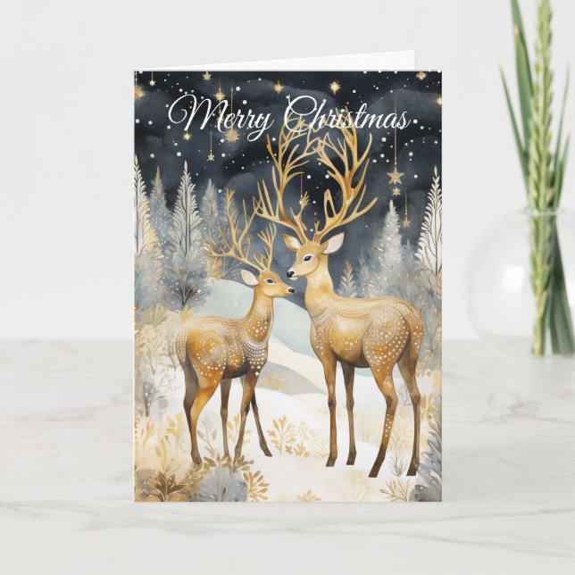 Tarjeta Festiva Two Deer (Anverso)