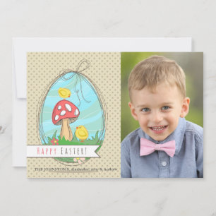 Tarjeta Festiva Two Easter Chicks Photo Card
