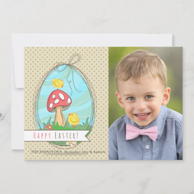 Tarjeta Festiva Two Easter Chicks Photo Card (Anverso)