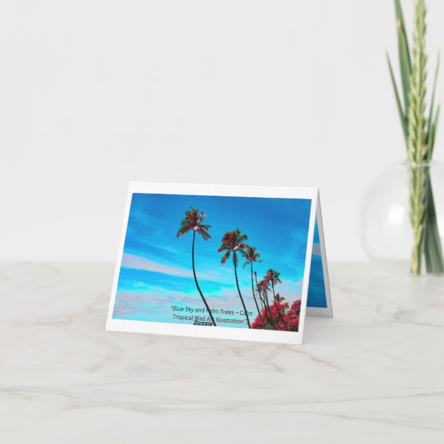 Tarjeta Festiva Two Palm Trees Wall Art | Tropical Minimalist (Reverso)