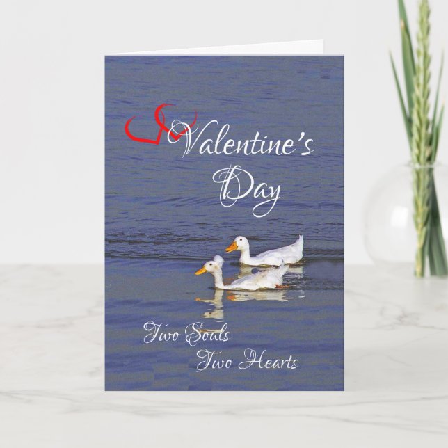 Tarjeta Festiva Two souls, Two hearts, one true love (Anverso)