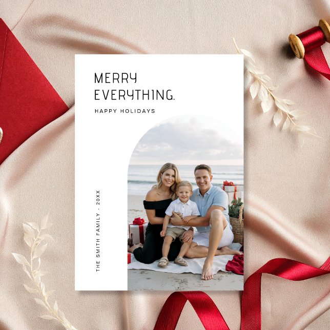 Tarjeta Festiva Typografía Merry Everything Beach Familiares Navid (Subido por el creador)