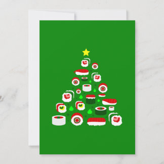 Tarjeta Festiva ugly christmas tree sushi