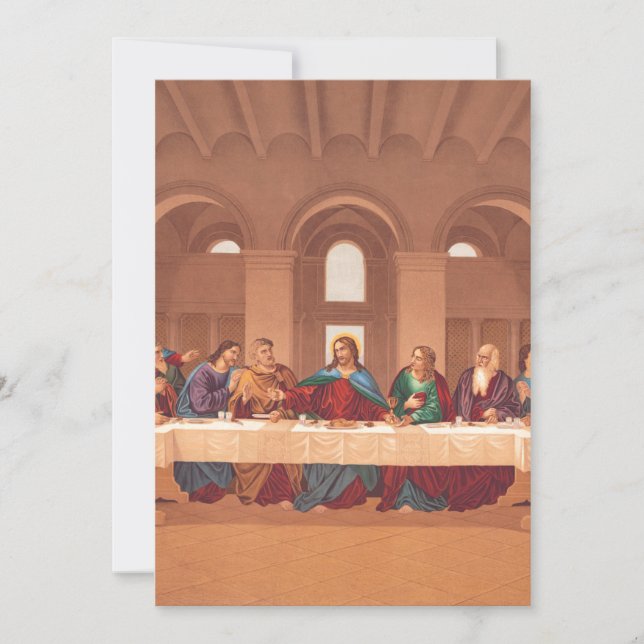 Tarjeta Festiva Última Cena de Jesucristo (Anverso)