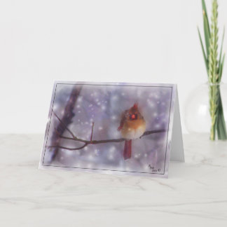 Tarjeta Festiva Última señora fría Cardinal del día