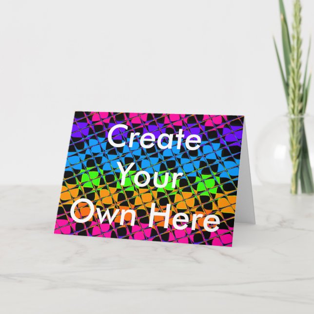 Tarjeta Festiva Último patrón de arcoiris en colores vivos (Anverso)