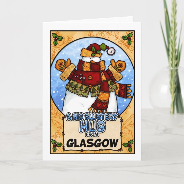 Tarjeta Festiva Un abrazo violento grande de Glasgow (Anverso)