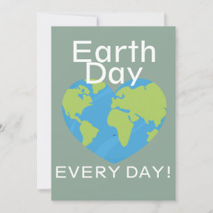 Tarjeta Festiva Un amor una tierra, un día de la Tierra, salva nue