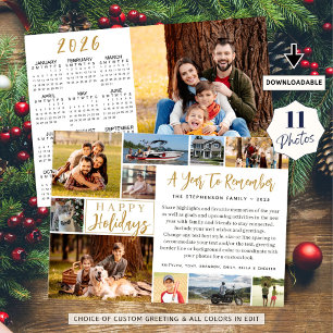Tarjeta Festiva Un año para recordar 11 fotos del calendario 2023