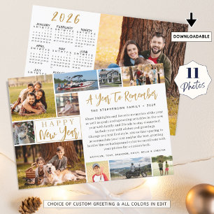 Tarjeta Festiva Un año para recordar el calendario de 12 fotos 202