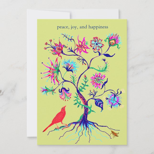 Tarjeta Festiva Un árbol de la vida (Anverso)