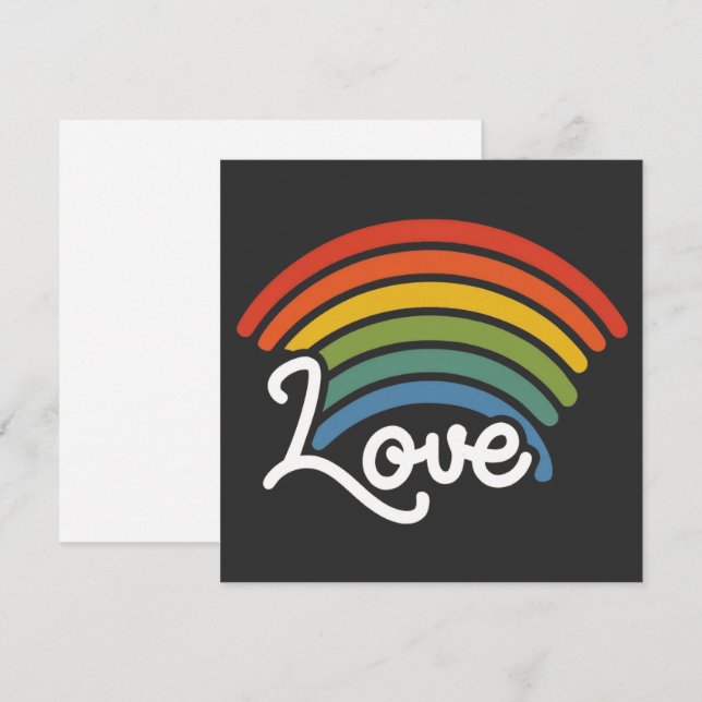 Tarjeta Festiva Un arcoiris de amor (Anverso / Reverso)