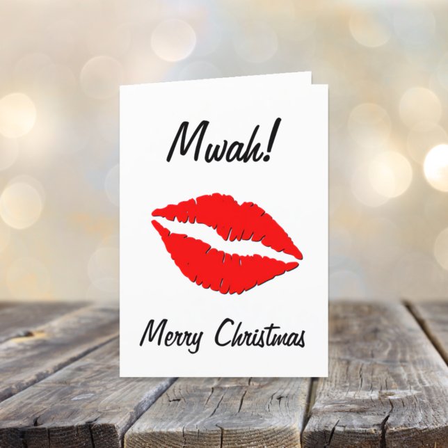 Tarjeta Festiva Un beso para los labios rojos de los Navidades (Subido por el creador)