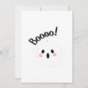 Tarjeta Festiva Un Boo Blanco Lindo Creativo Casual