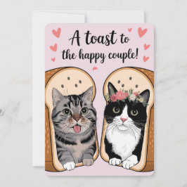 Tarjeta Festiva Un brindis por la feliz pareja divertido gato boda