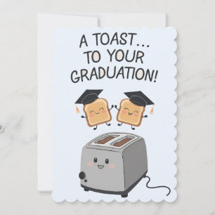 Tarjeta Festiva Un brindis por tu graduación, divertidos familiare