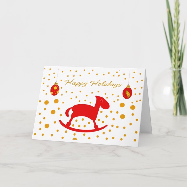 Tarjeta Festiva Un caballo de rock para Navidades (Anverso)