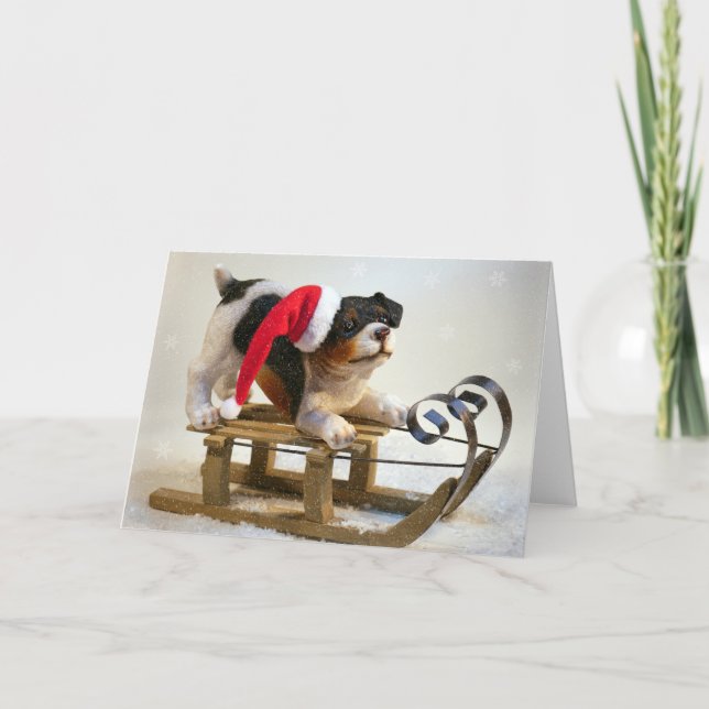 Tarjeta Festiva Un cachorro en una mancha (Anverso)