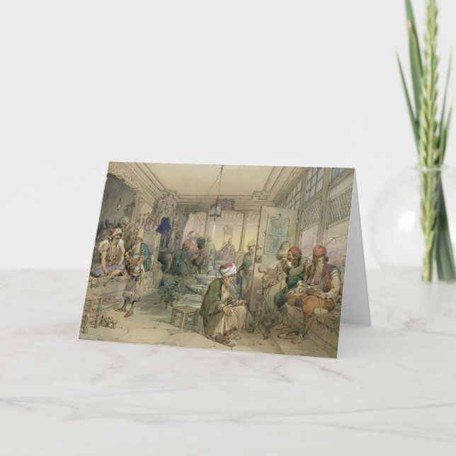 Tarjeta Festiva Un café, Constantinopla, 1854 (pluma y tinta y (Anverso)