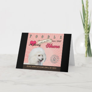 Tarjeta Festiva Un caniche cariñoso hace nuestro hogar de la casa