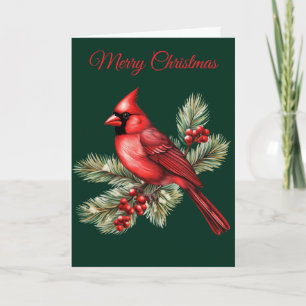 Tarjeta Festiva Un Cardenal Rojo
