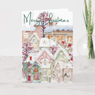 Tarjeta Festiva Un complejo pueblo de Navidades