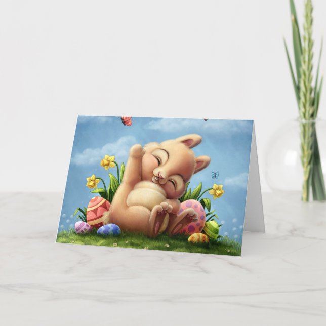 Tarjeta Festiva Un conejo de Pascua (Anverso)