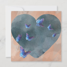 Tarjeta Festiva Un corazón de azul, tan tranquilo y profundo