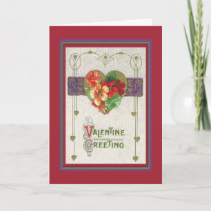 Tarjeta Festiva un corazón dorado, narciso, deco Valentine Greetin