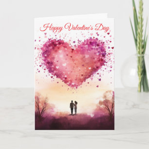Tarjeta Festiva Un corazón grande y una Pareja