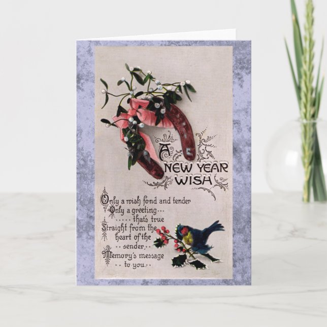 Tarjeta Festiva Un deseo de Año Nuevo (Anverso)
