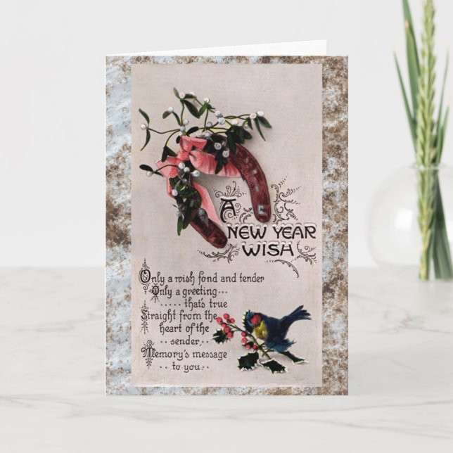 Tarjeta Festiva Un deseo de Año Nuevo (Anverso)