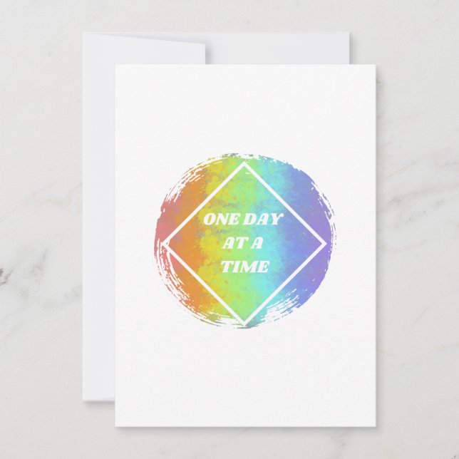 Tarjeta Festiva Un día a la vez - NA, Narcóticos Anónimos (Anverso)