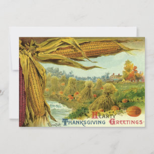 Tarjeta Festiva Un día de acción de gracias cordial; maíz indio y 