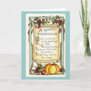 Tarjeta Festiva Un día de acción de gracias feliz