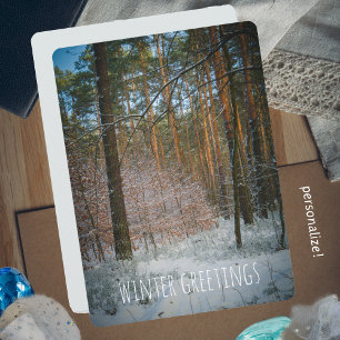 Tarjeta Festiva Un día de invierno soleado en el pinar
