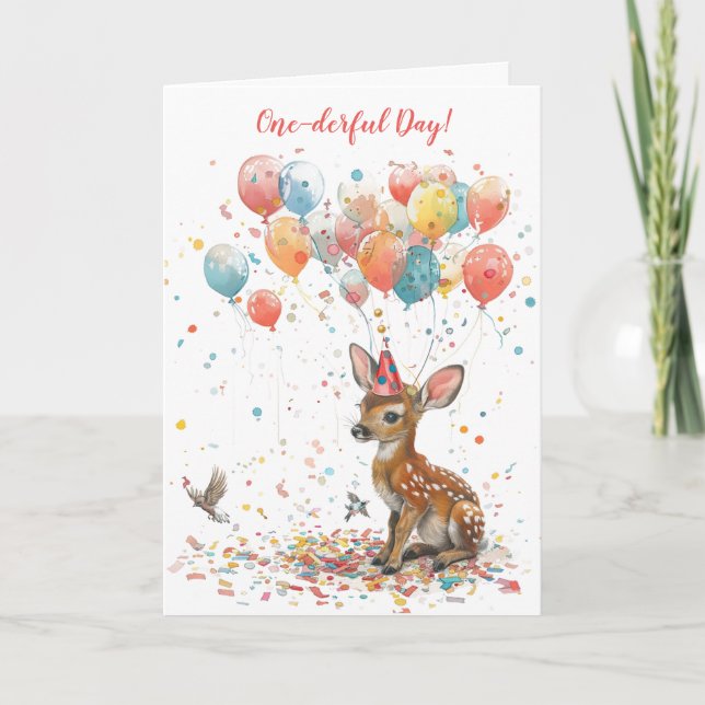 Tarjeta Festiva Un día maravilloso carné de cumpleaños para animal (Anverso)