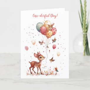 Tarjeta Festiva Un día maravilloso carné de cumpleaños para animal