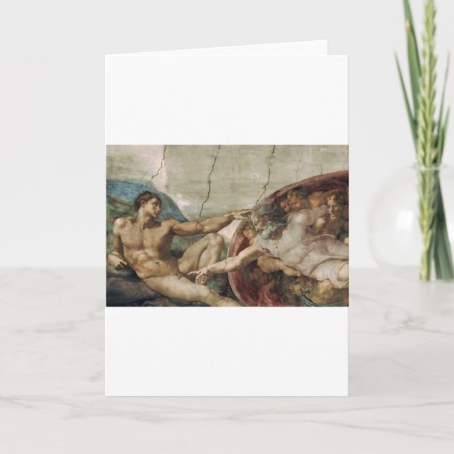 Tarjeta Festiva Un dios curioso. (Anverso)