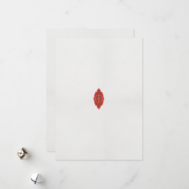 Tarjeta Festiva un diseño rojo y marrón sobre un fondo blanco (Anverso/Reverso In Situ)